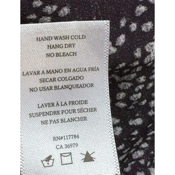 Rails Dress Inez  Python Print Size Medium Smocked Waistband Flutter Hem black - Picture 11 of 12